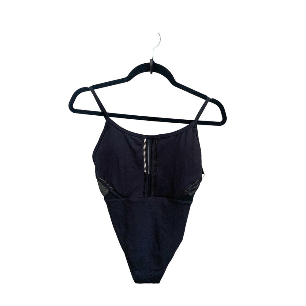 JETS Australia Jessika Allen Black Mesh Ladder Cutout One Piece Swimsuit 4